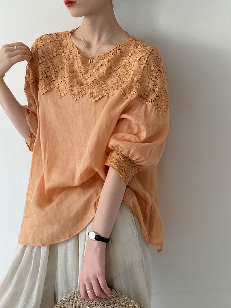 Women'S Fashion Jersey - 2026 Women Summer 100% Linen Blouses