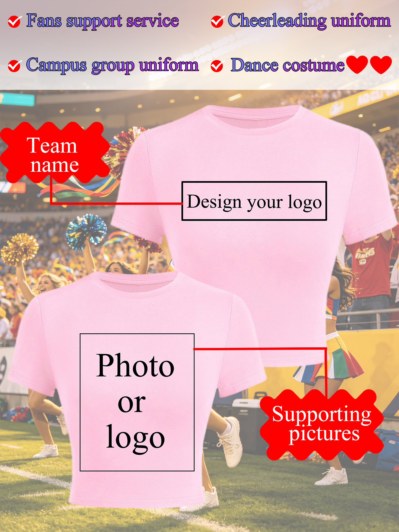 Women'S Fashion Jersey - Women's Crop T-shirt Customize your team