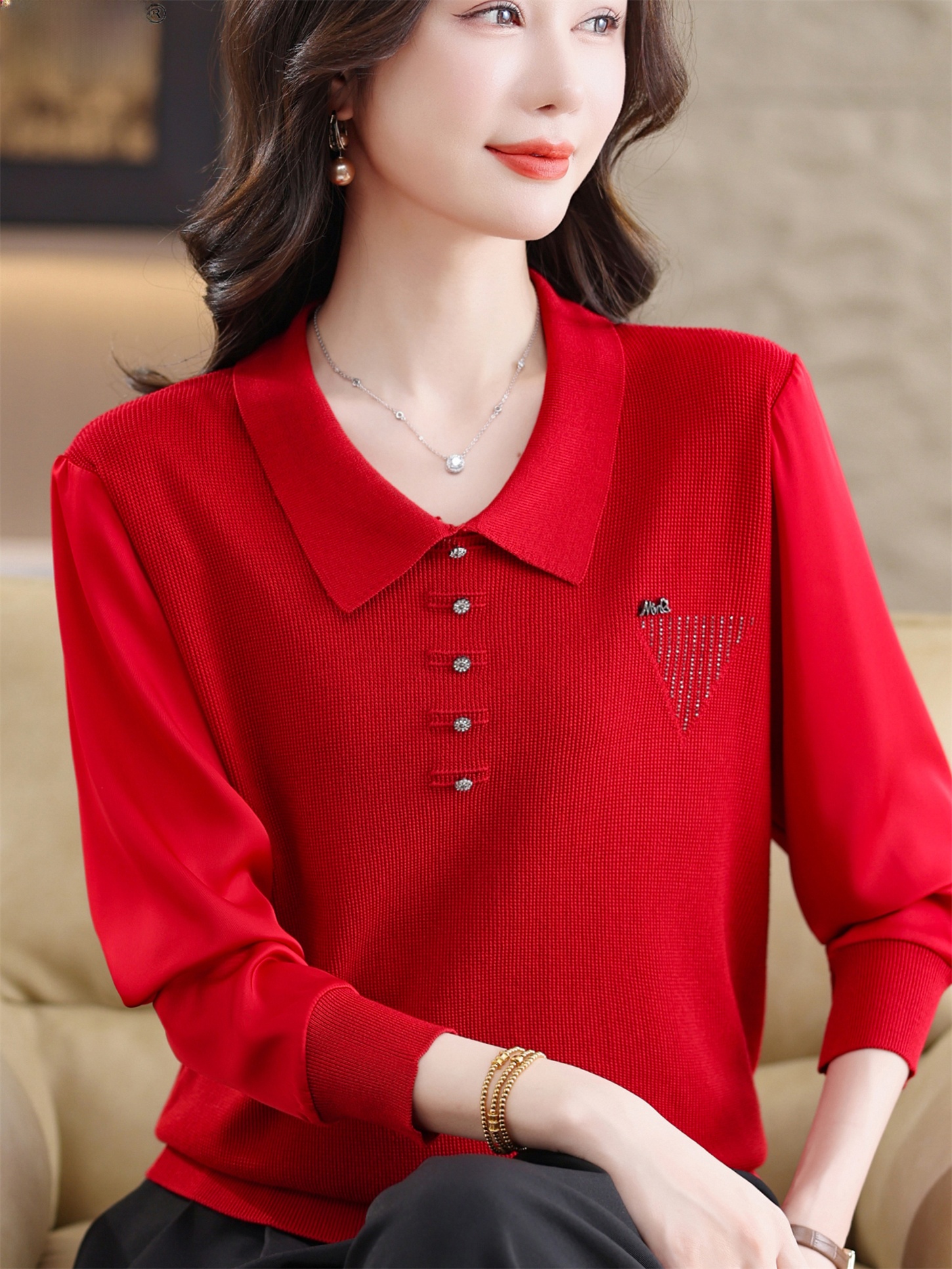 Women Fashion Over 60 - Spring Fashion Thin Knitted Long Sleeve