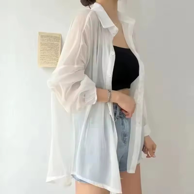 Lightweight Button Down Shirt  - Wrap Blouse Chiffon 리뷰 및 가격