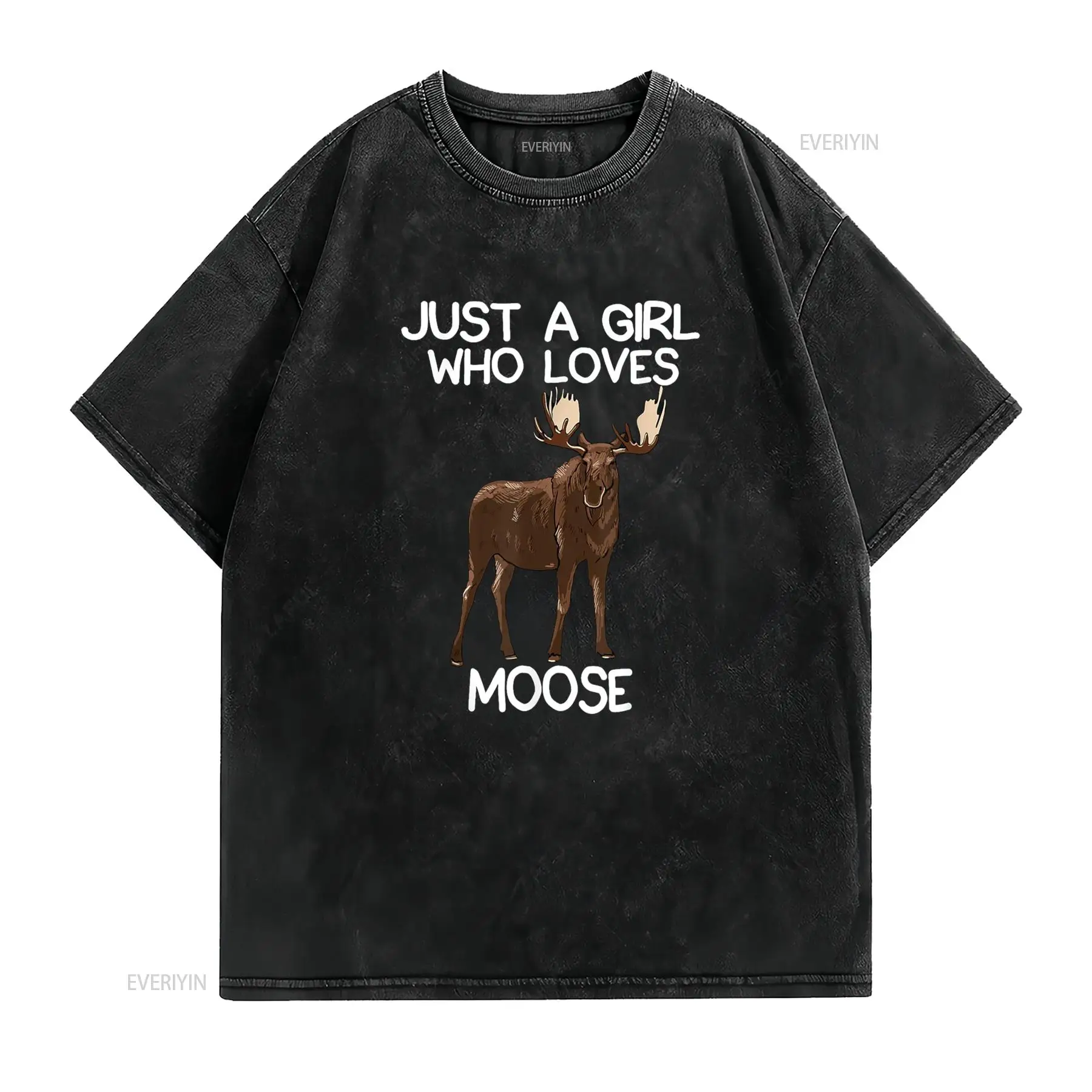Just A Girl Who Loves Moose Fu - Women'S Fashion Graphic Tees 리뷰 및 가격