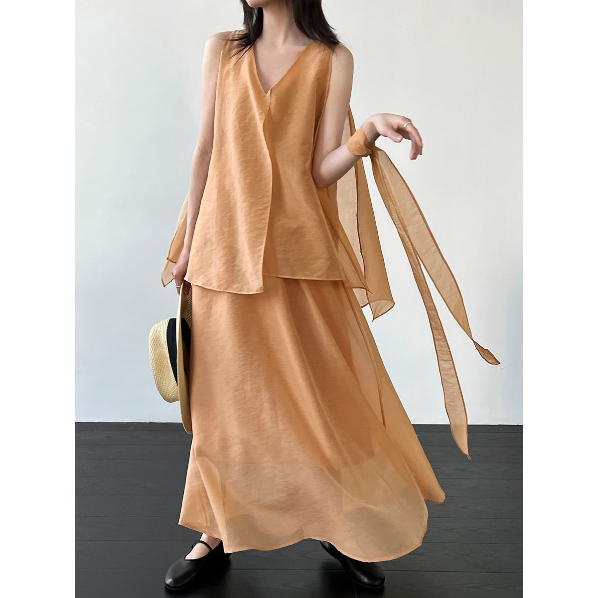2026 Women Lace-Up V-Neck Slee - Wide Leg Palazzo Pants 리뷰 및 가격