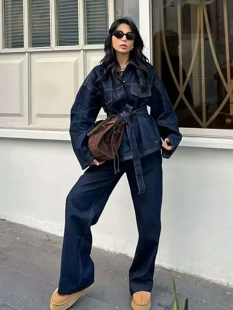 TRAFZA Women Pants Suit Fashio - Women'S Fashion Denim Jacket 리뷰 및 가격