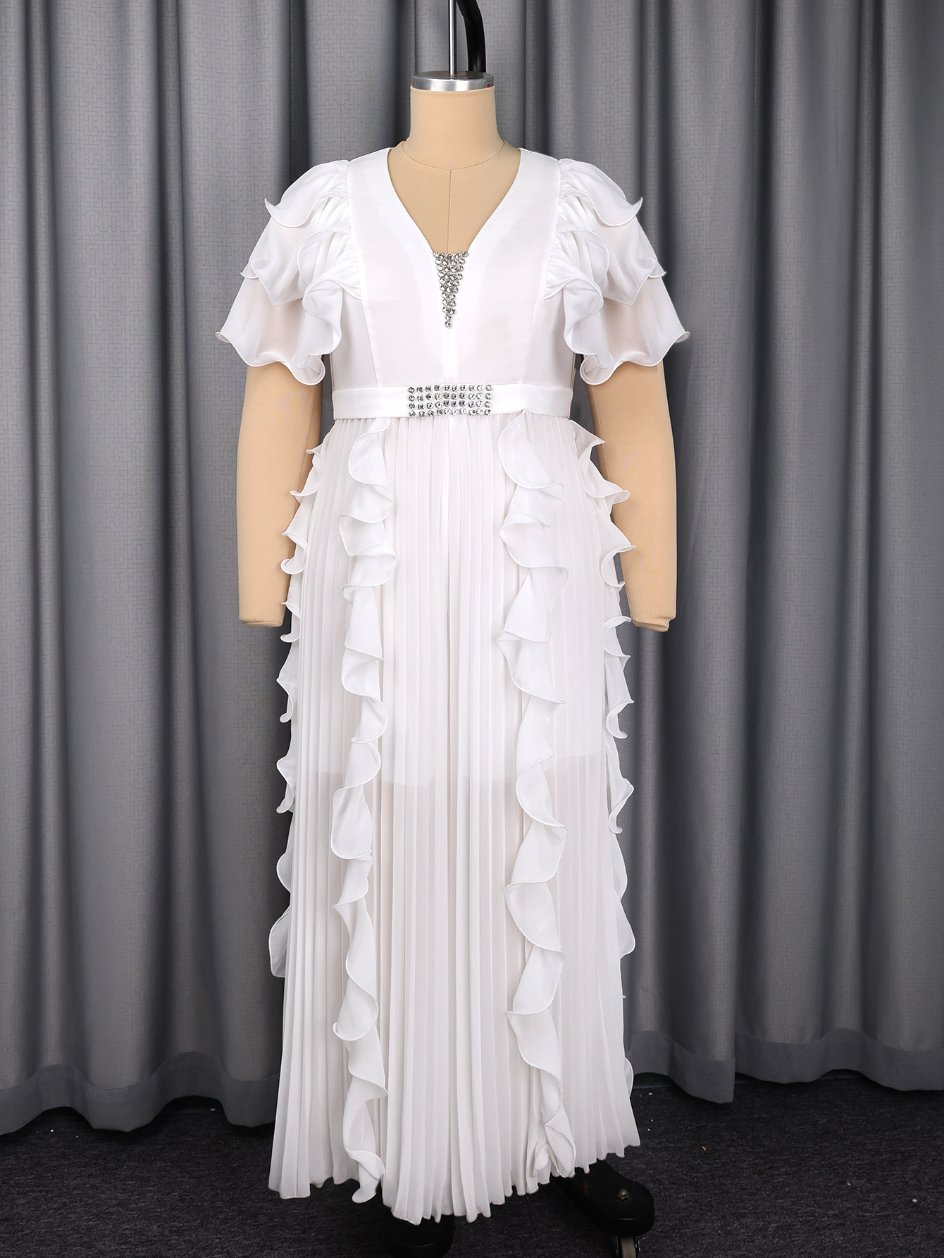 Plus Size Women V-neck Ruffle  - Wide Leg Palazzo Pants 리뷰 및 가격