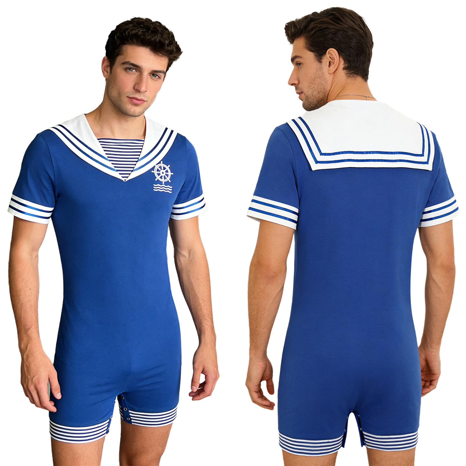 Men Navy Collar Rompers for Ha - Sleeveless Jumpsuit 리뷰 및 가격