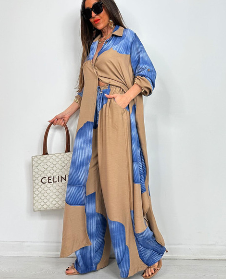 Spring Summer Elegant Lady Set - Wide Leg Palazzo Pants 리뷰 및 가격