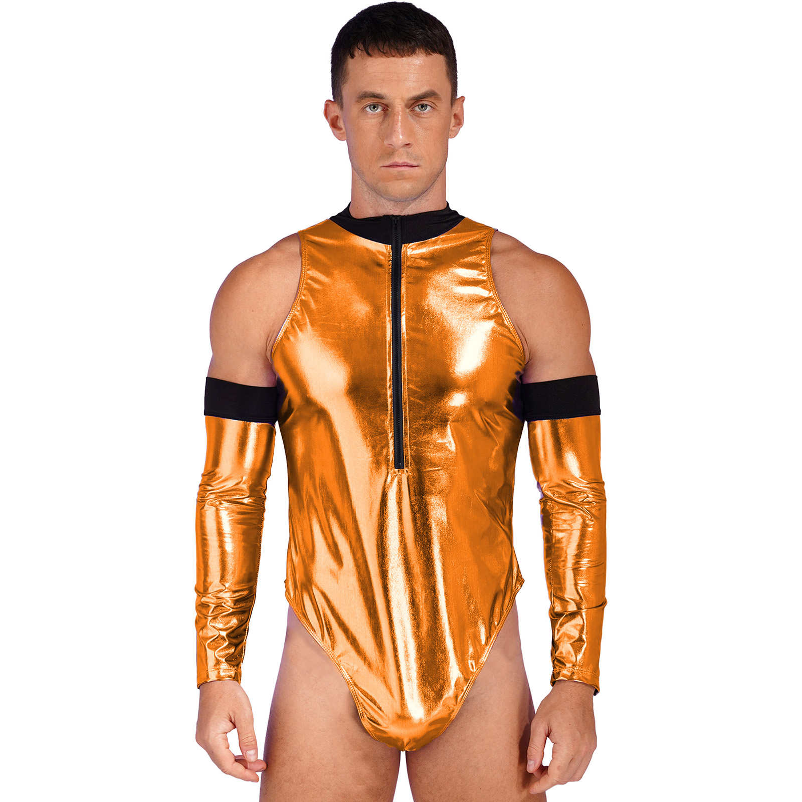 Men Patent Leather Alien Costu - Sleeveless Jumpsuit 리뷰 및 가격