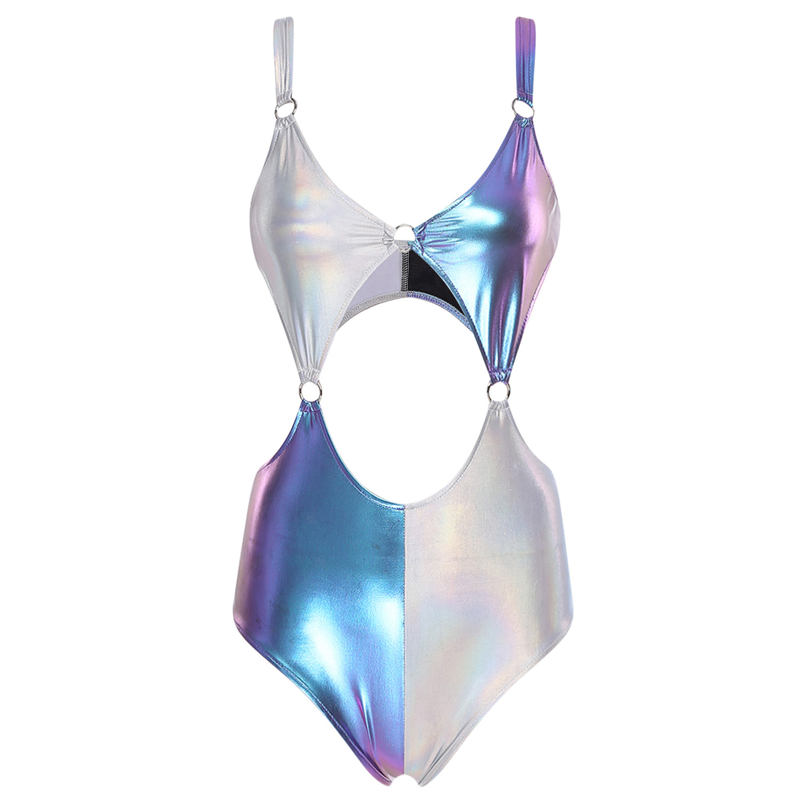 Women Metallic Shiny Bodysuit  - Sleeveless Jumpsuit 리뷰 및 가격