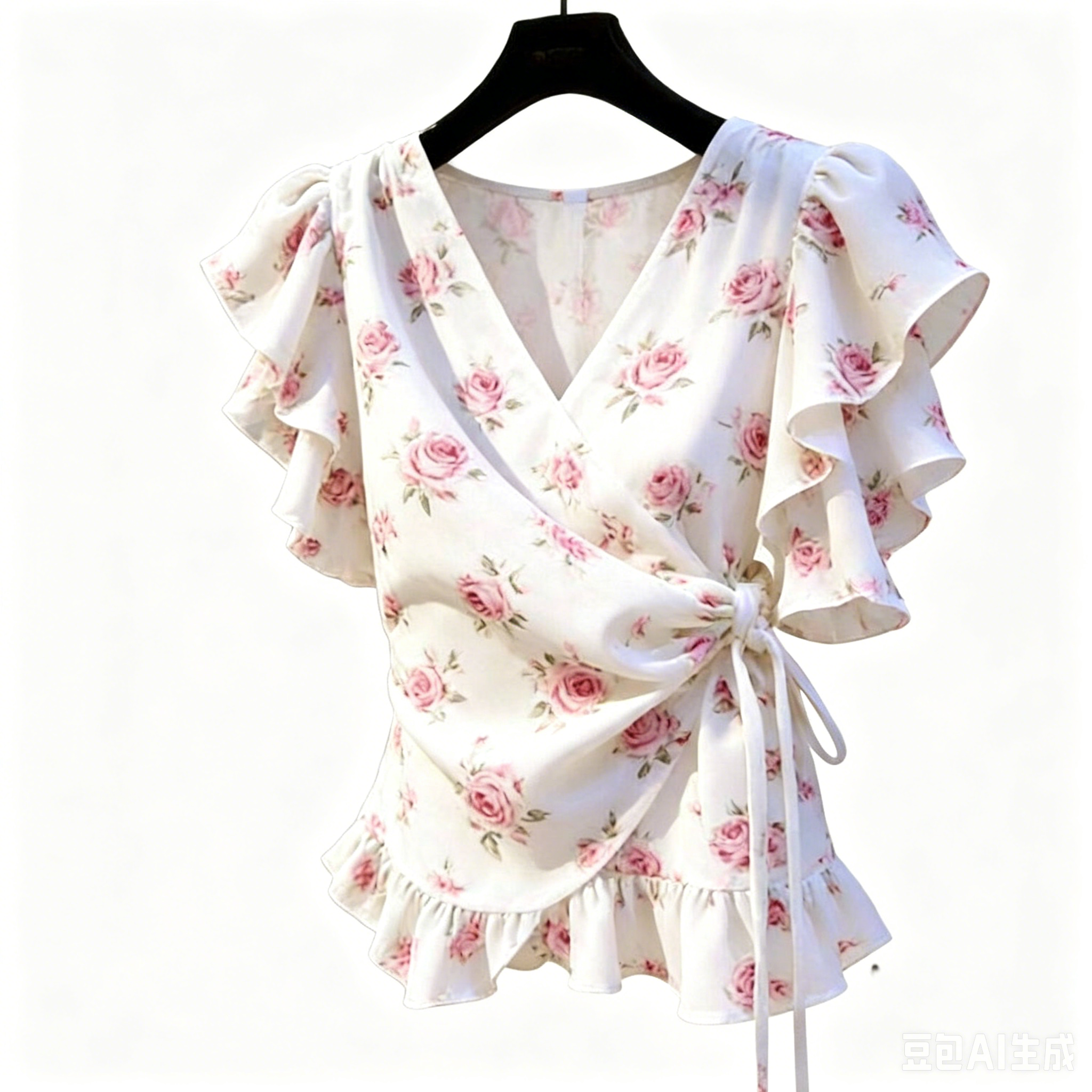 Women V Neck Wrap Chiffon Blou - Wrap Blouse Chiffon 리뷰 및 가격