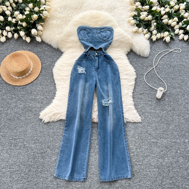 Denim Jumpsuits Women One Piec - Mom Jeans Women 리뷰 및 가격