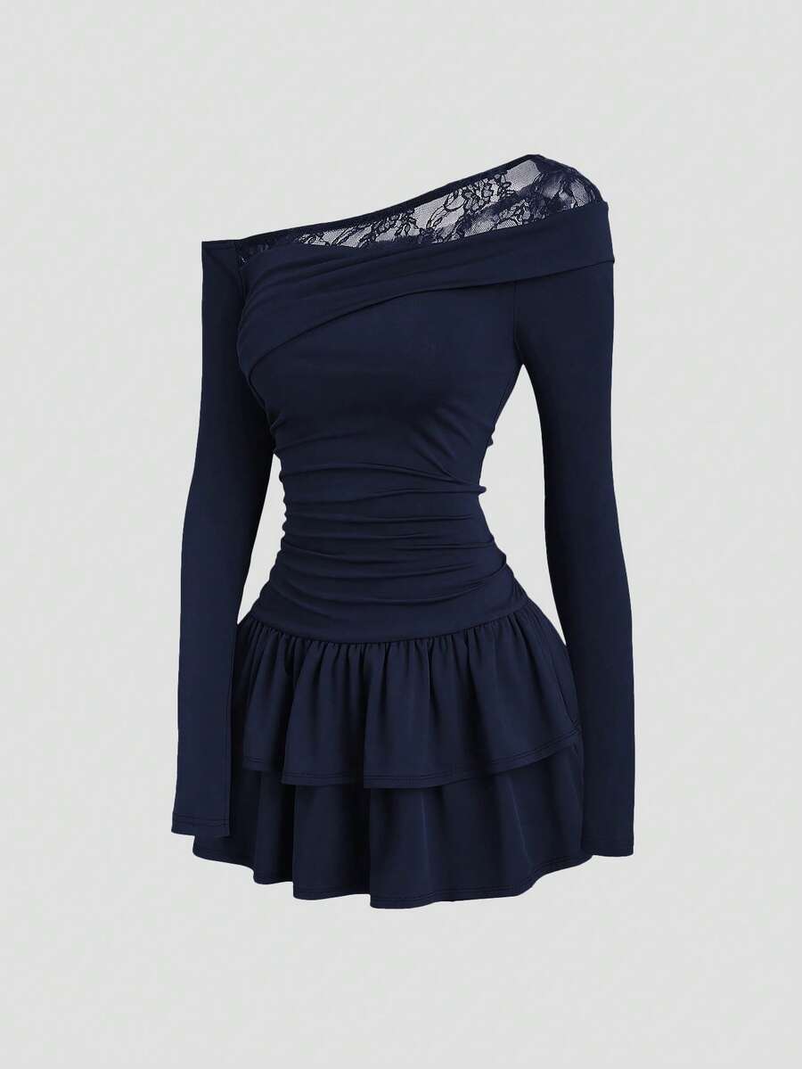 Elegant Off Shoulder Lace Patc - Women'S Fashion Jersey 리뷰 및 가격