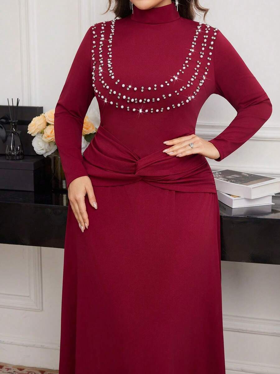 Elegant Solid Color Pearl Rhin - Women'S Fashion Jersey 리뷰 및 가격