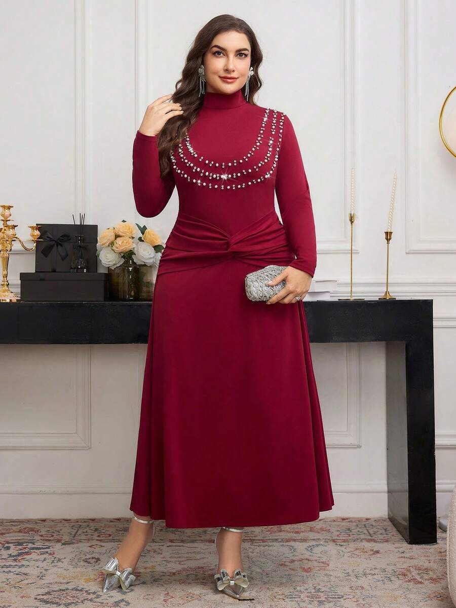 Elegant Solid Color Pearl Rhin - Women'S Fashion Jersey 리뷰 및 가격