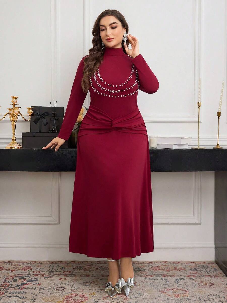 Elegant Solid Color Pearl Rhin - Women'S Fashion Jersey 리뷰 및 가격