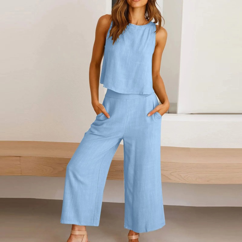 2025 New Summer Tops Cotton Li - Wide Leg Palazzo Pants 리뷰 및 가격