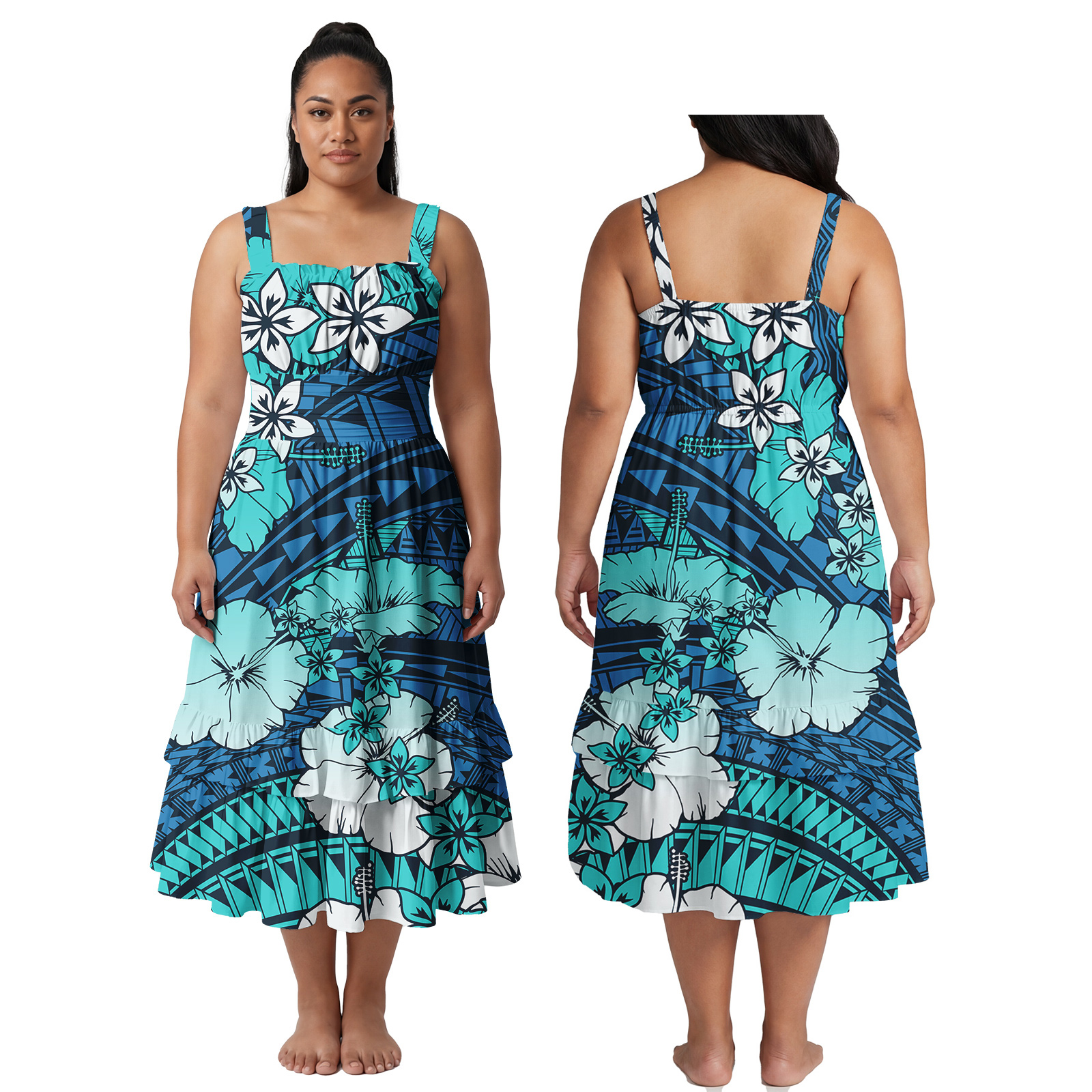 Hibiscus Print Custom Image Wo - Women'S Fashion Dresses Images 리뷰 및 가격