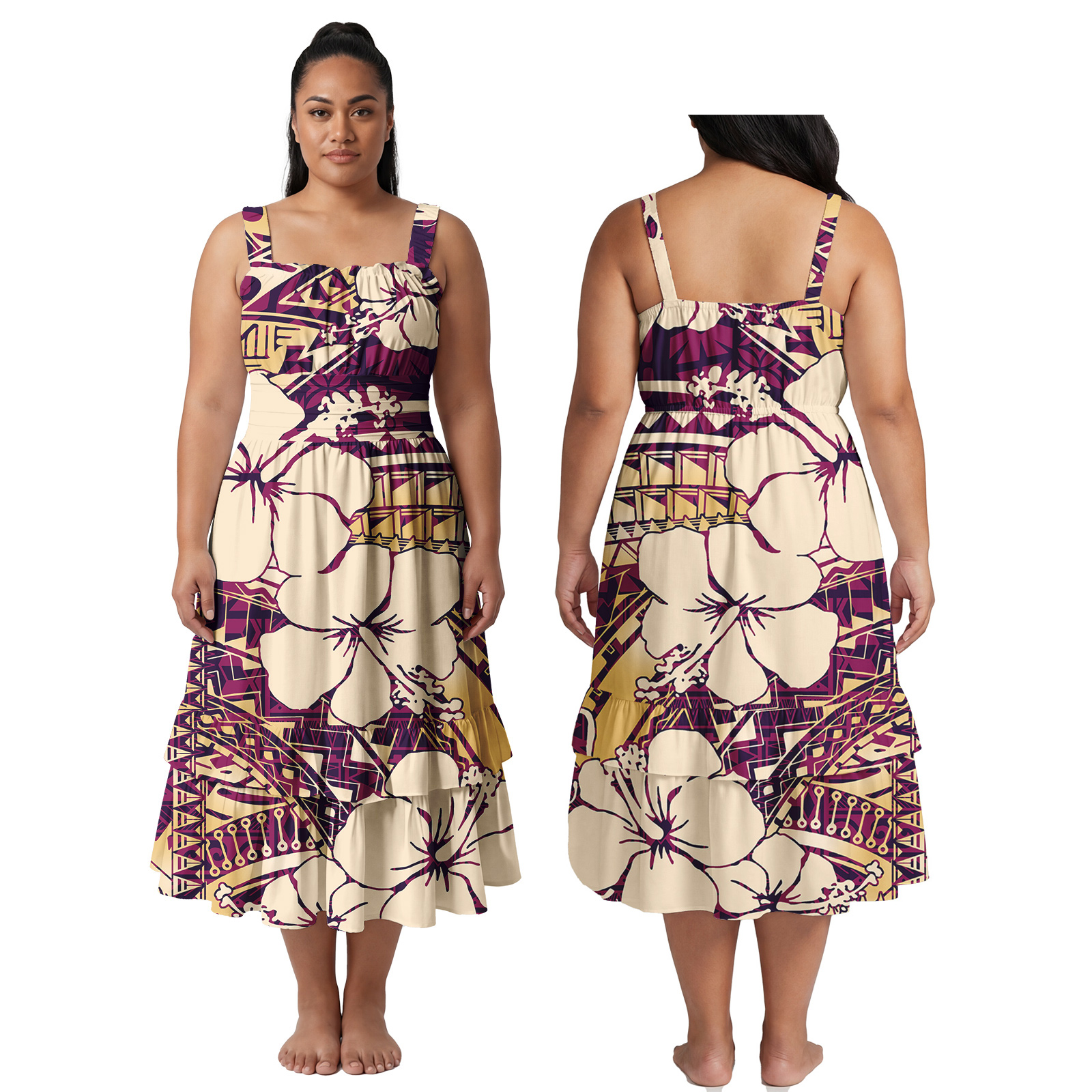 Hibiscus Print Custom Image Wo - Women'S Fashion Dresses Images 리뷰 및 가격