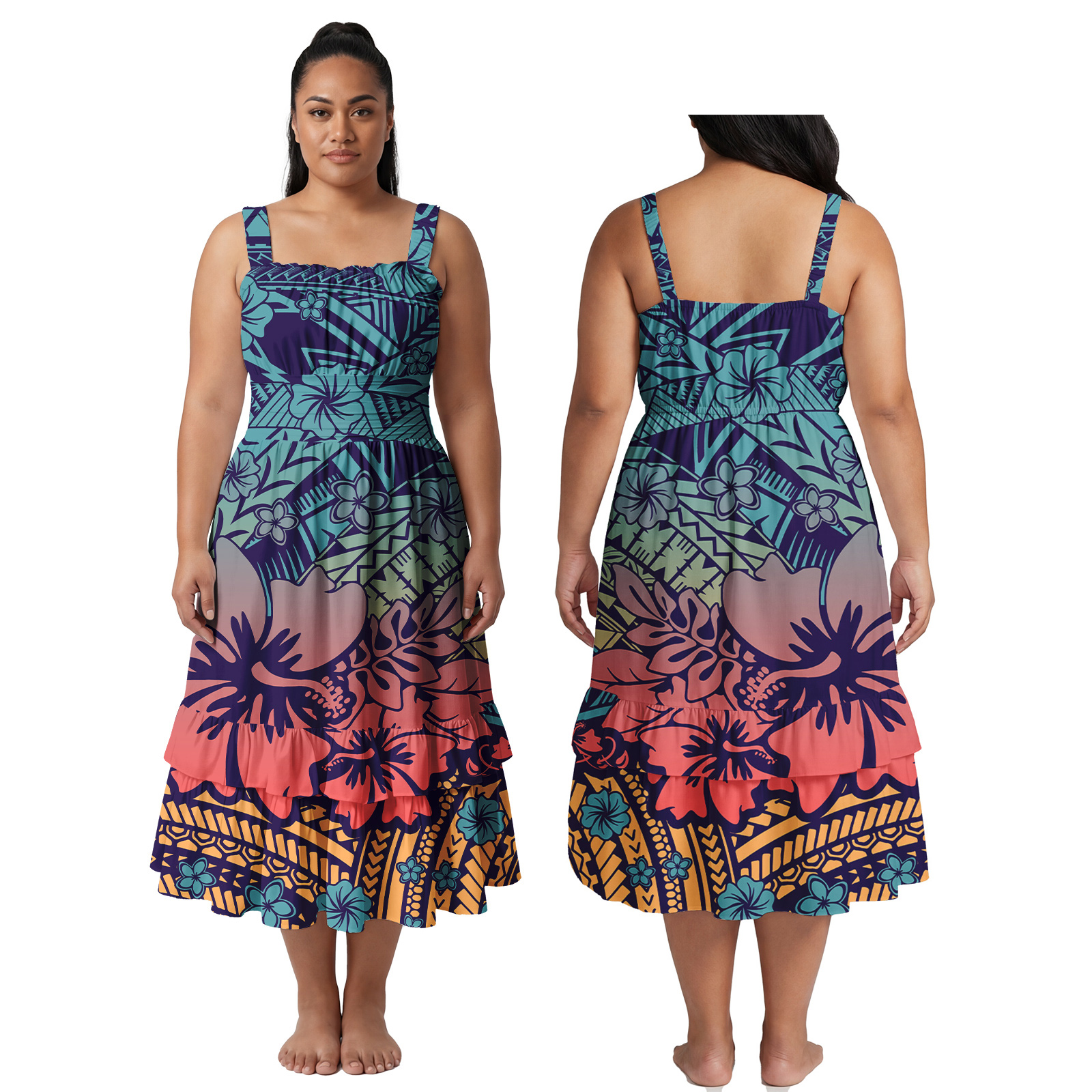 Hibiscus Print Custom Image Wo - Women'S Fashion Dresses Images 리뷰 및 가격