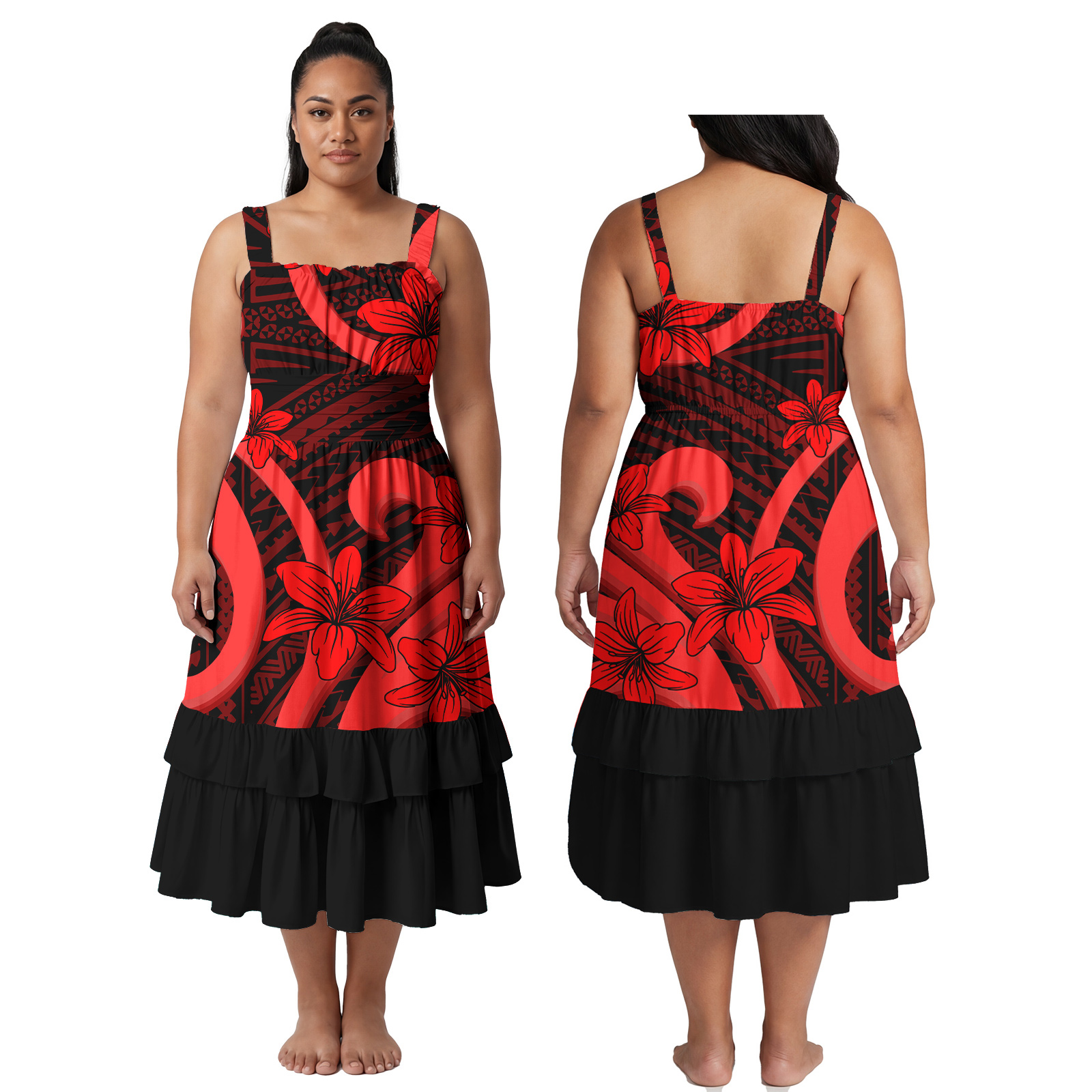 Hibiscus Print Custom Image Wo - Women'S Fashion Dresses Images 리뷰 및 가격