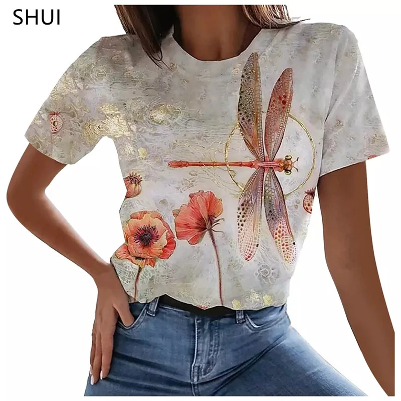 Fashion Artistic Flower Patter - Women'S Fashion Graphic Tees 리뷰 및 가격