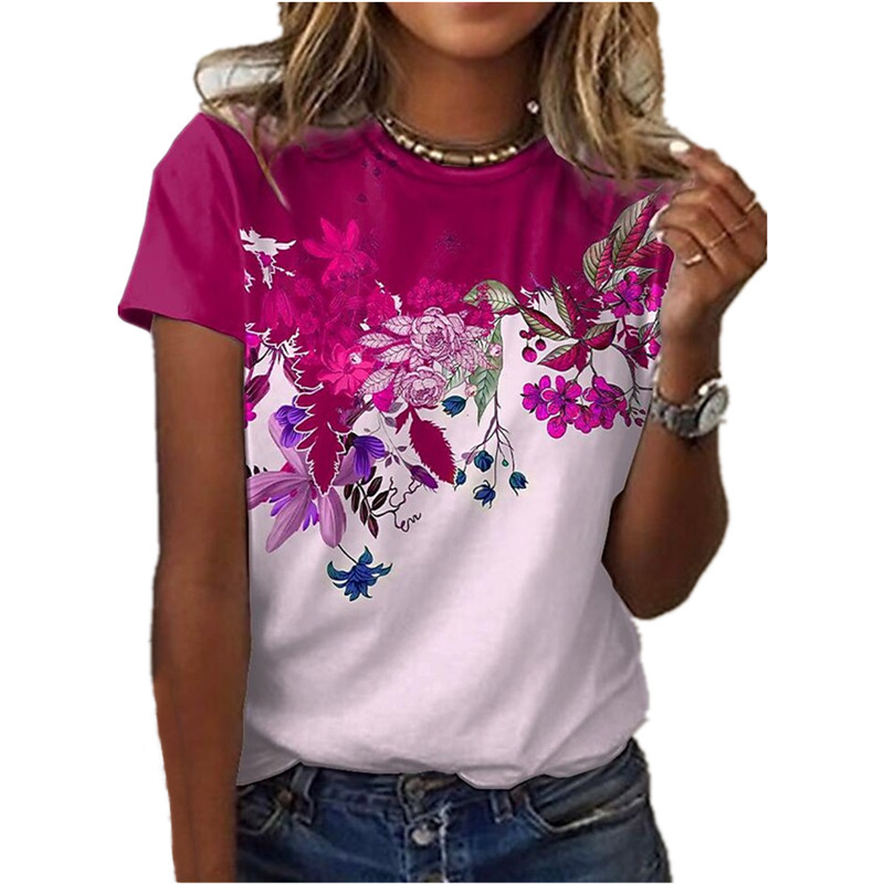 Fashion Artistic Flower Patter - Women'S Fashion Graphic Tees 리뷰 및 가격