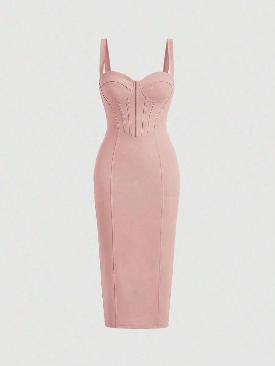 Solid Bustier Cami Dress Paste - Women'S Fashion Jersey 리뷰 및 가격