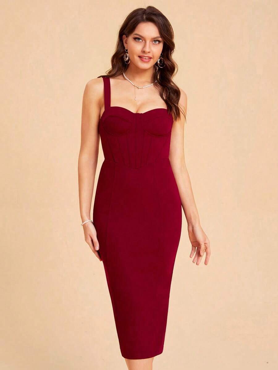 Solid Bustier Cami Dress Paste - Women'S Fashion Jersey 리뷰 및 가격