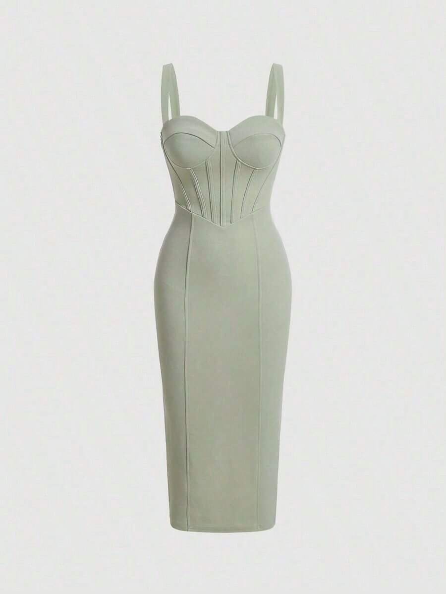 Solid Bustier Cami Dress Paste - Women'S Fashion Jersey 리뷰 및 가격