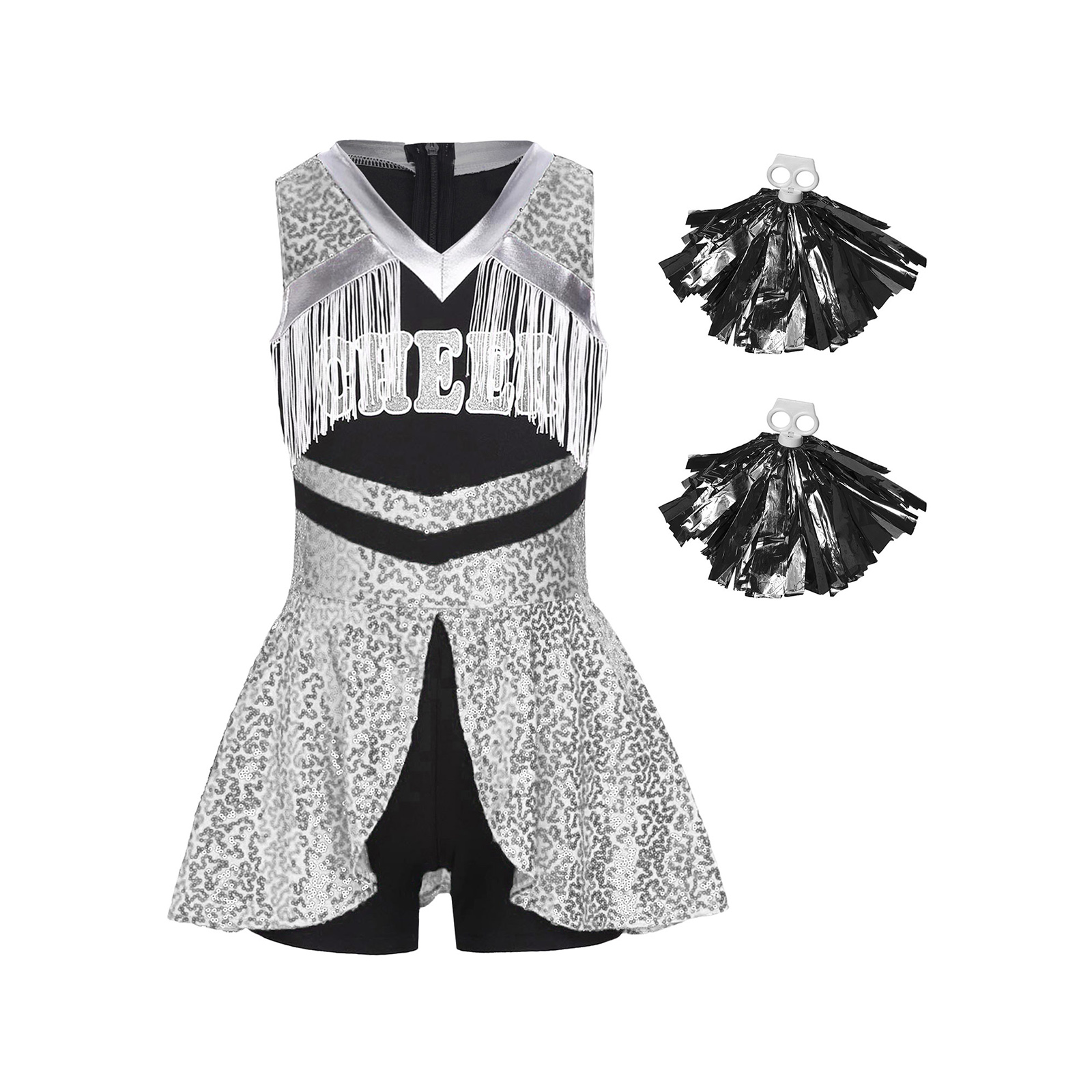 Girls Shiny Sequins Cheerleadi - Sleeveless Jumpsuit 리뷰 및 가격