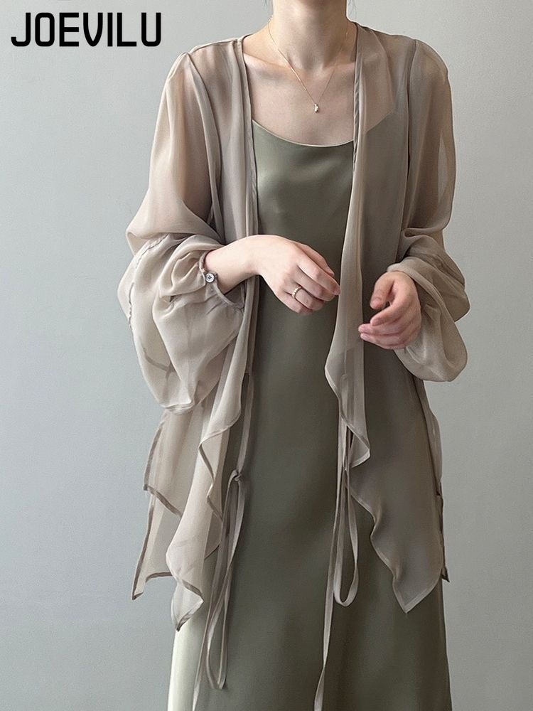 Women's UPF Sunscreen Chiffon  - Wrap Blouse Chiffon 리뷰 및 가격