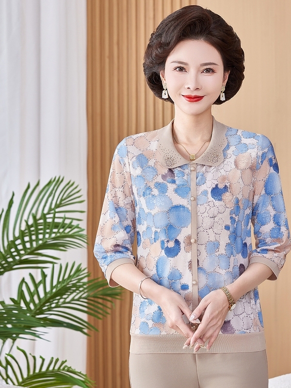 Ice Silk Elastic Printed Short - Women Fashion Over 60 리뷰 및 가격