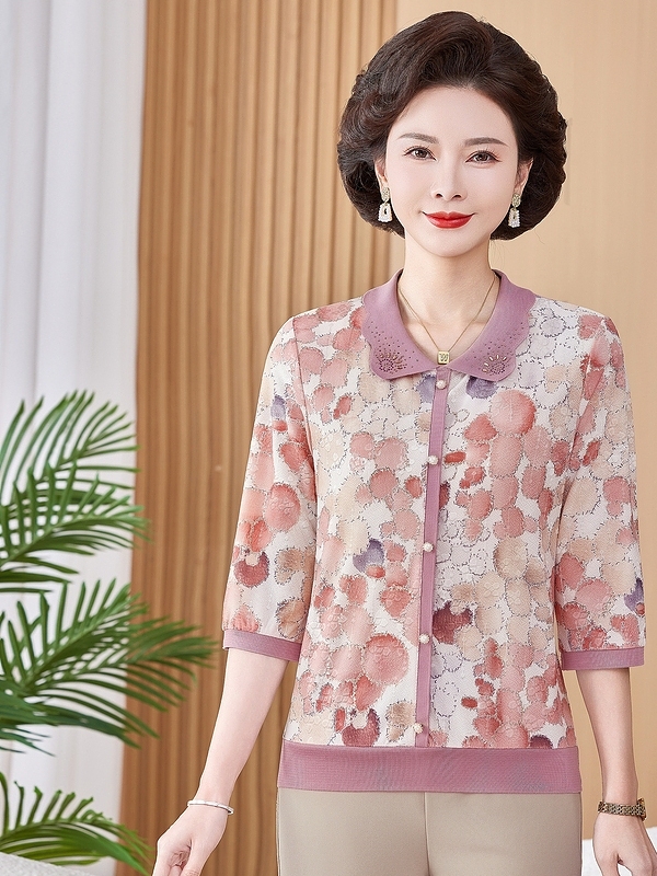 Ice Silk Elastic Printed Short - Women Fashion Over 60 리뷰 및 가격