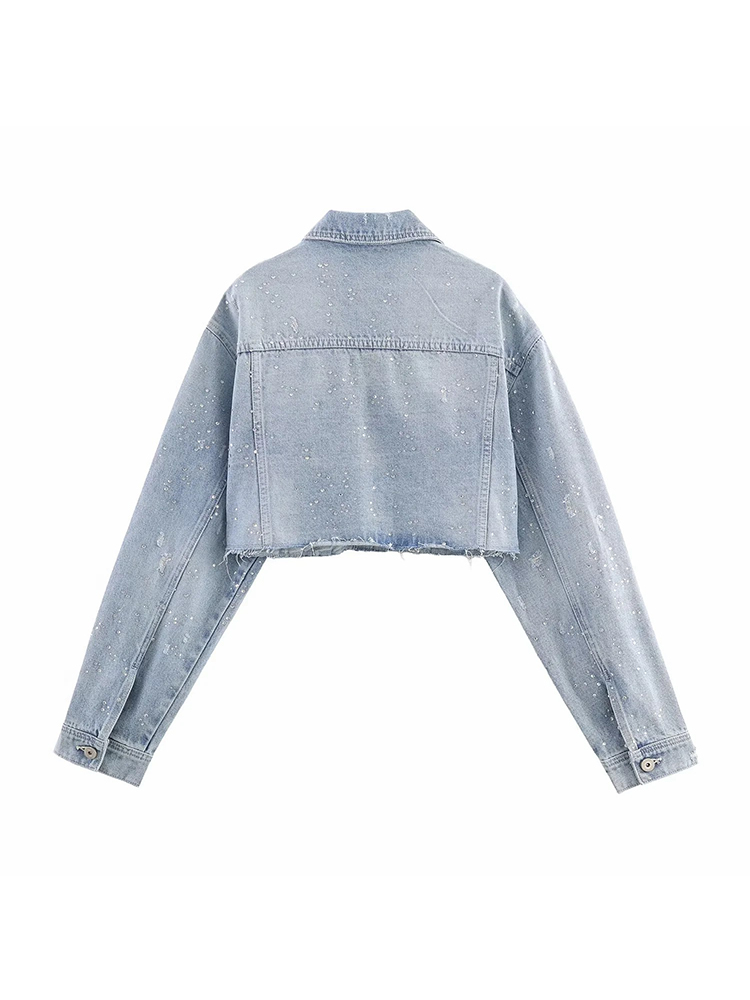 Women Water Drill Decoration D - Women'S Fashion Denim Jacket 리뷰 및 가격