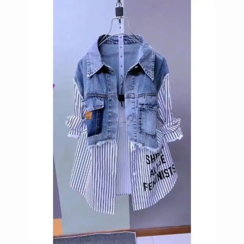 Design Stitching Women Jackets - Women'S Fashion Denim Jacket 리뷰 및 가격
