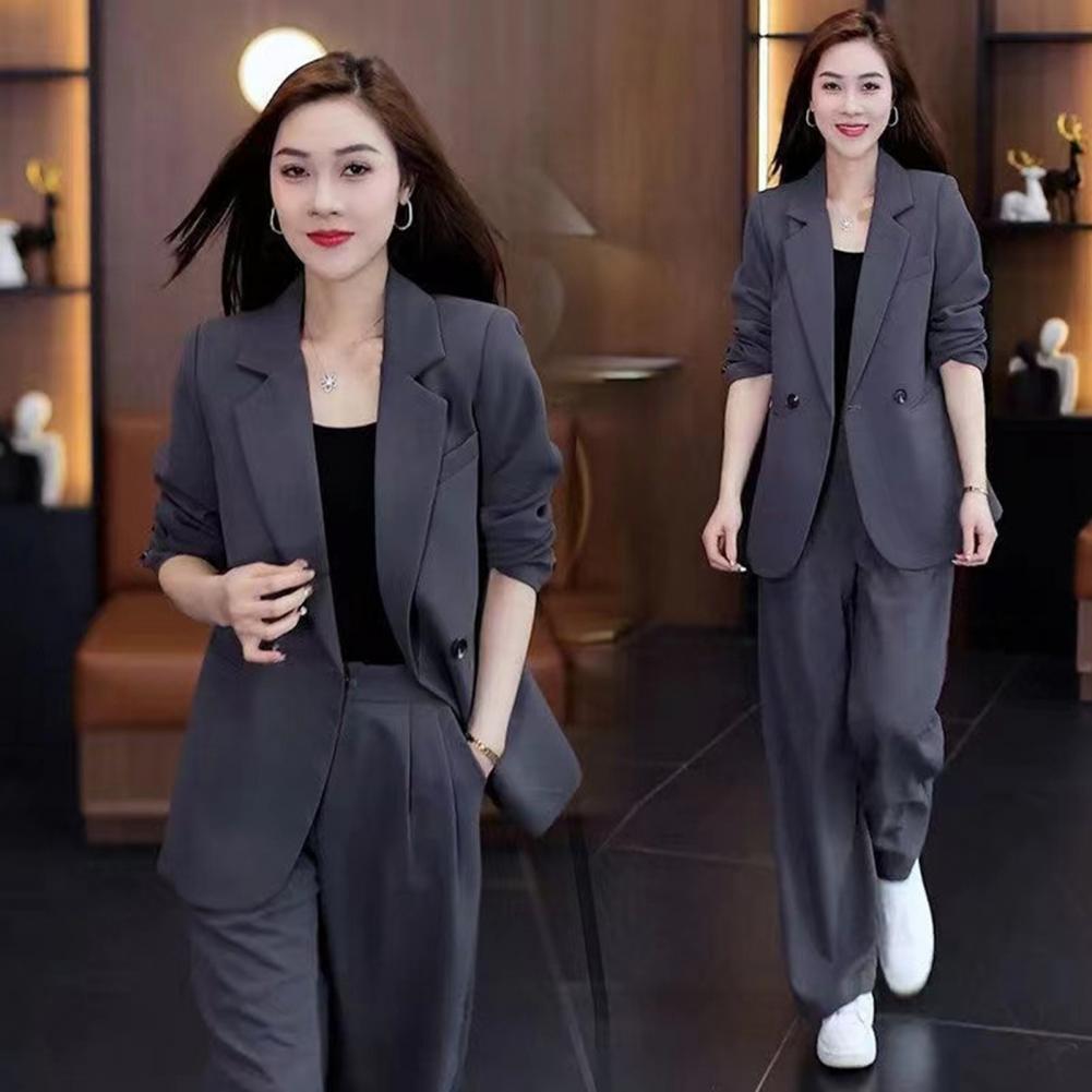 Women Coat Pants Set Formal Co - Wide Leg Palazzo Pants 리뷰 및 가격