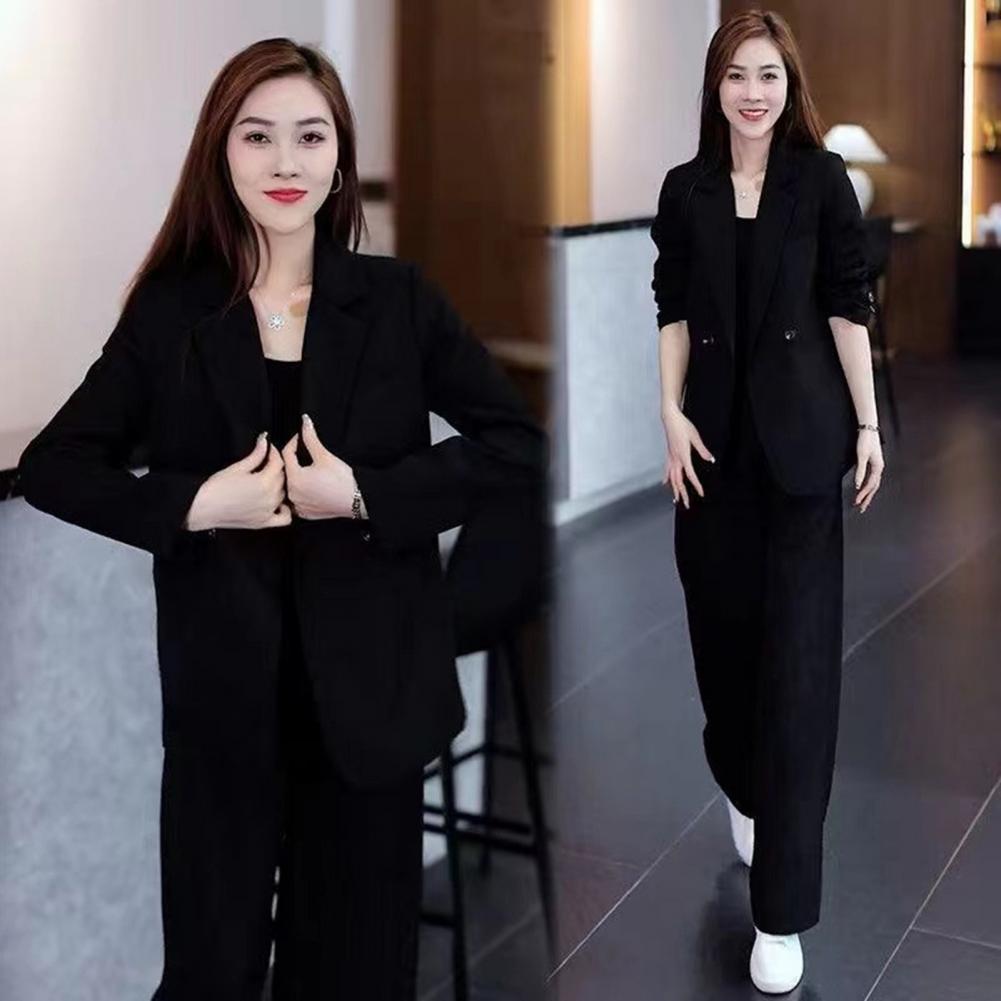 Women Coat Pants Set Formal Co - Wide Leg Palazzo Pants 리뷰 및 가격