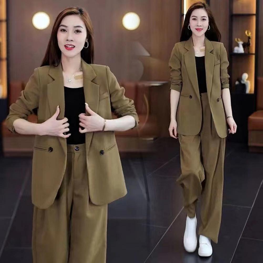 Women Coat Pants Set Formal Co - Wide Leg Palazzo Pants 리뷰 및 가격