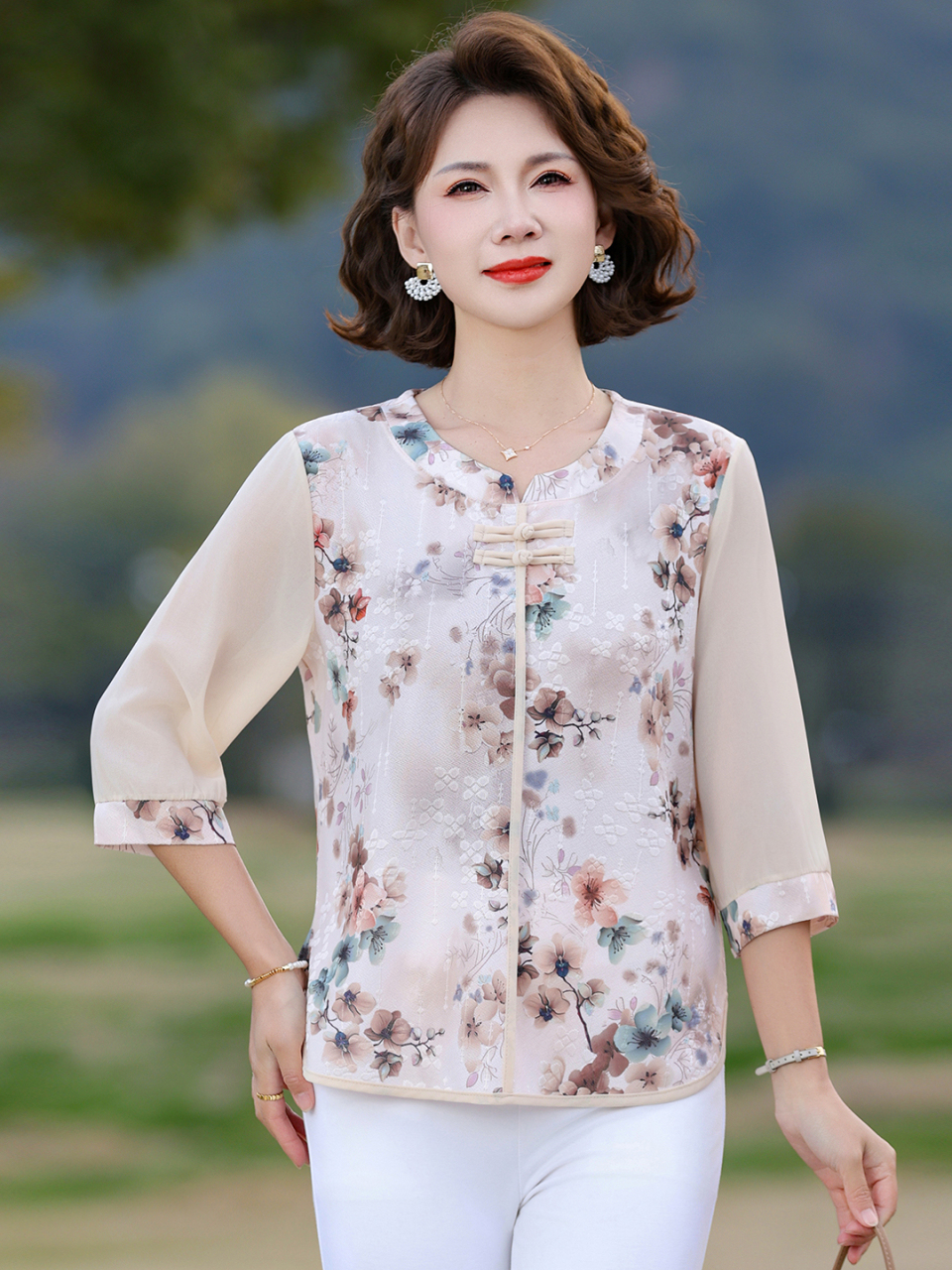 New Chinese Style Loose Fit Si - Women Fashion Over 60 리뷰 및 가격