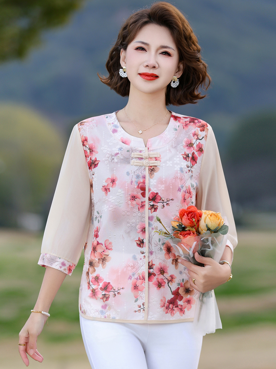 New Chinese Style Loose Fit Si - Women Fashion Over 60 리뷰 및 가격