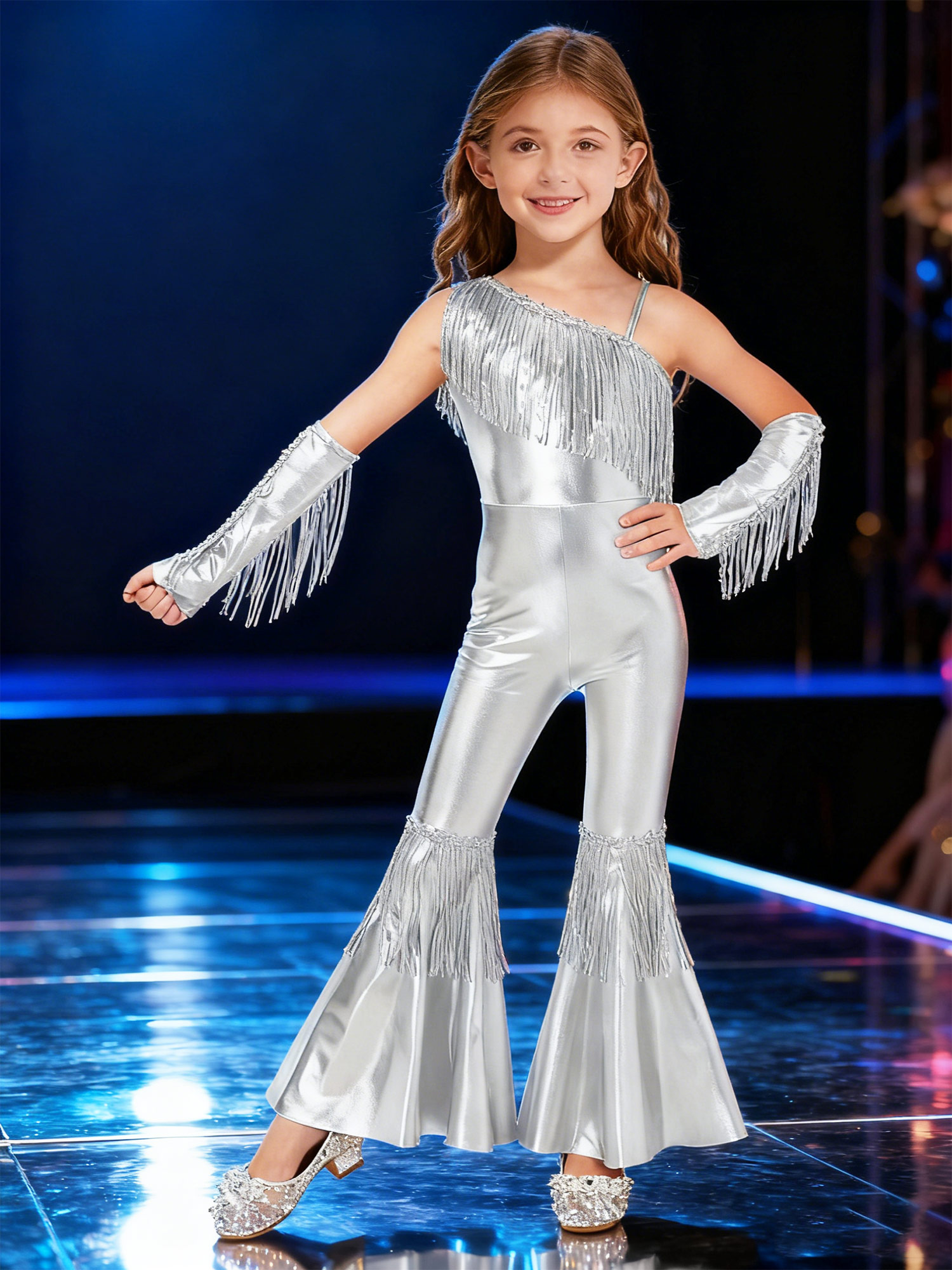Girls Street Jazz Dance Costum - Sleeveless Jumpsuit 리뷰 및 가격