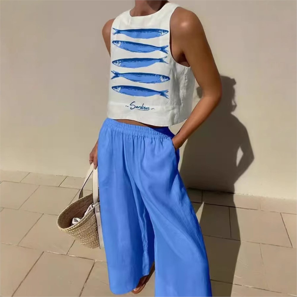 Bohemian Casual Vest And Long  - Wide Leg Palazzo Pants 리뷰 및 가격