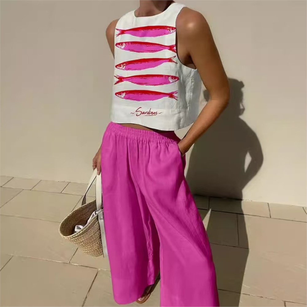 Bohemian Casual Vest And Long  - Wide Leg Palazzo Pants 리뷰 및 가격