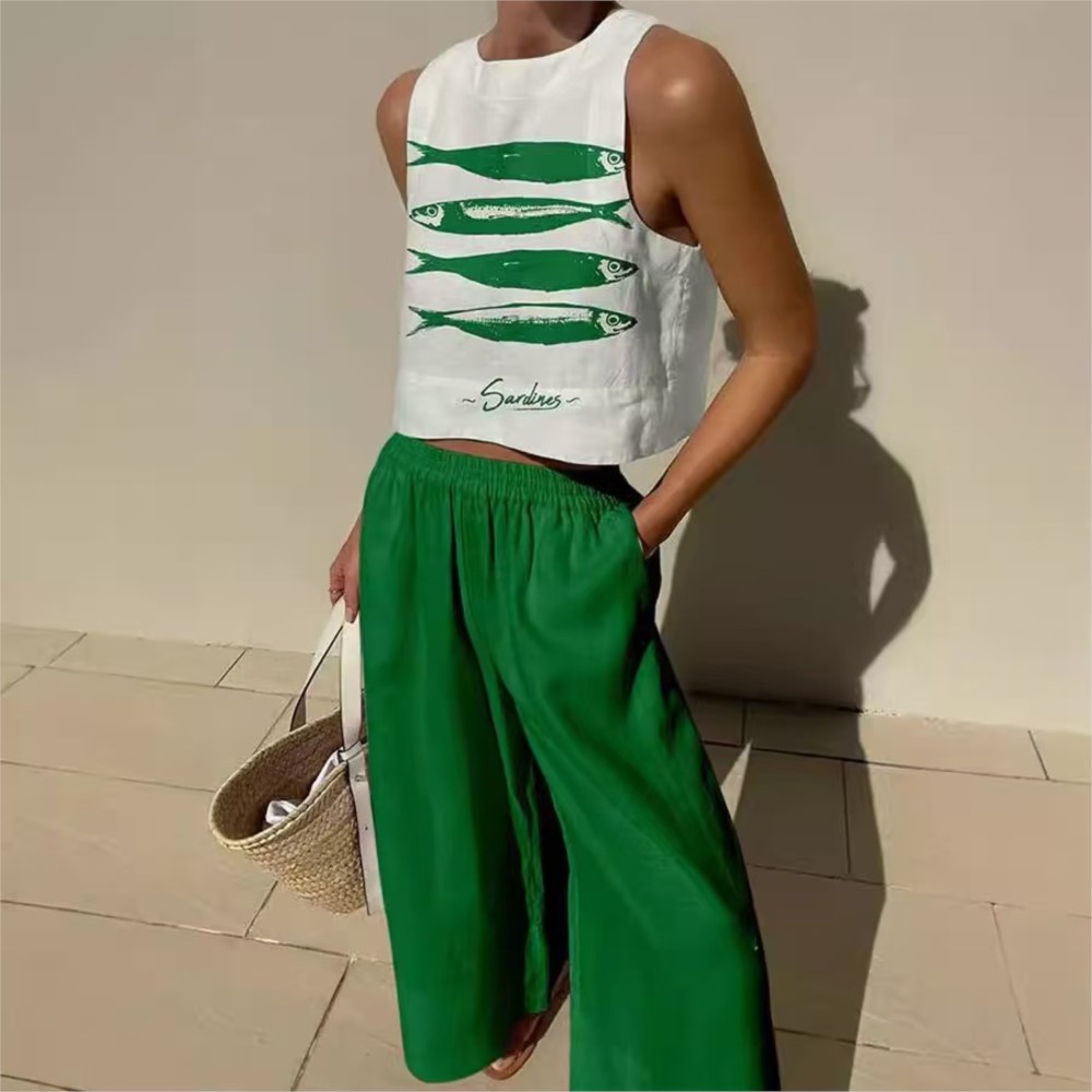 Bohemian Casual Vest And Long  - Wide Leg Palazzo Pants 리뷰 및 가격