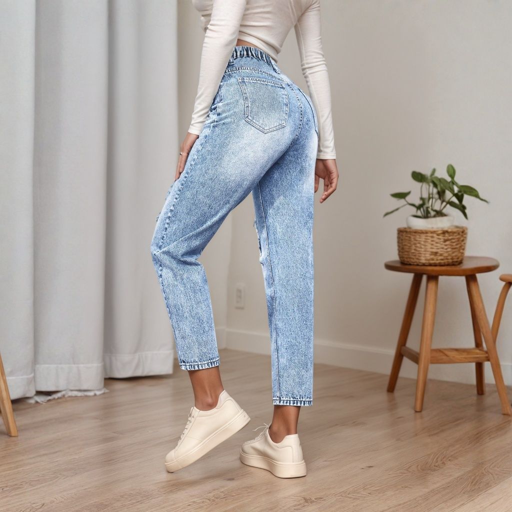 Women's Slim Fit Jeans with Ri - Mom Jeans Women 리뷰 및 가격