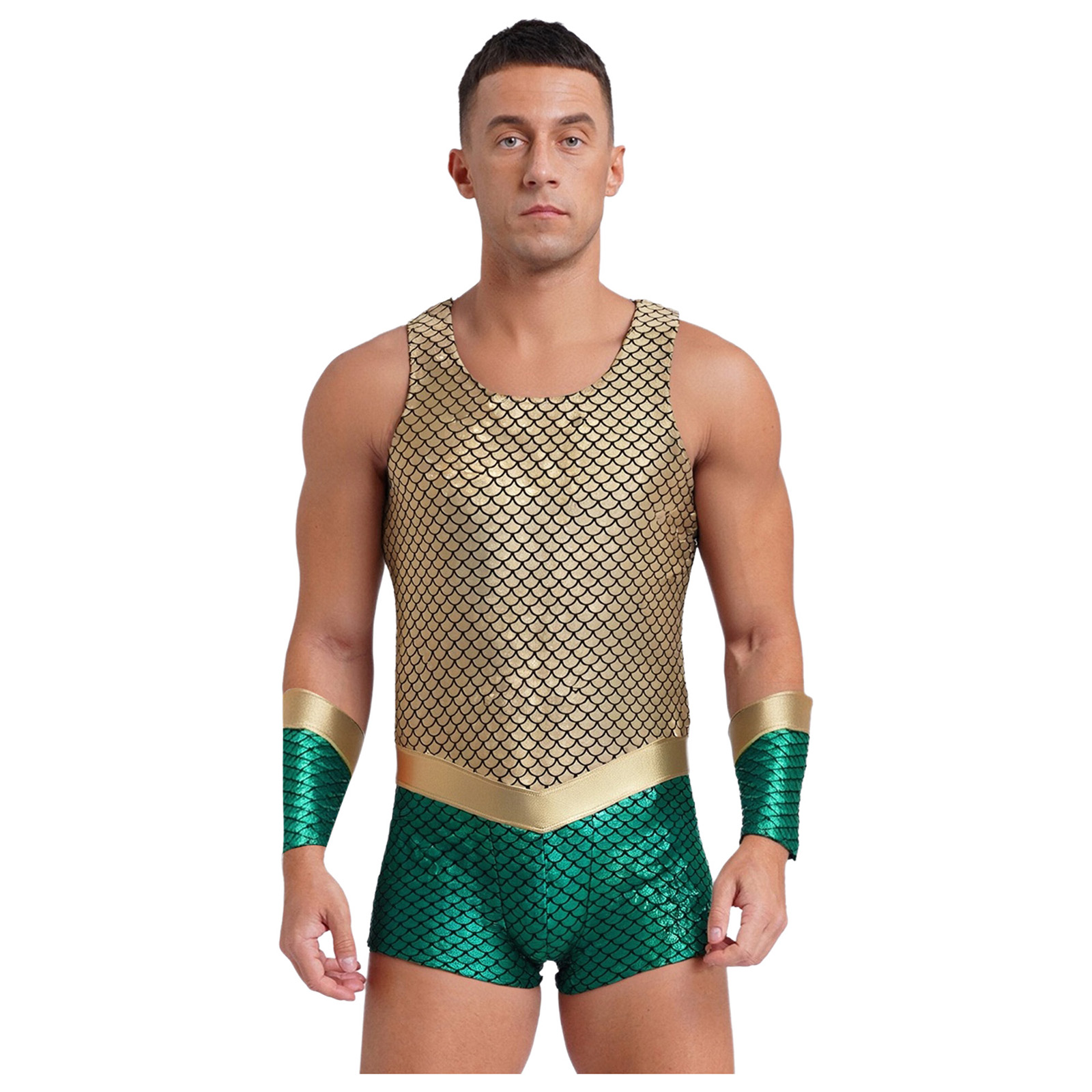 Mens Poseidon Sea King Cosplay - Sleeveless Jumpsuit 리뷰 및 가격
