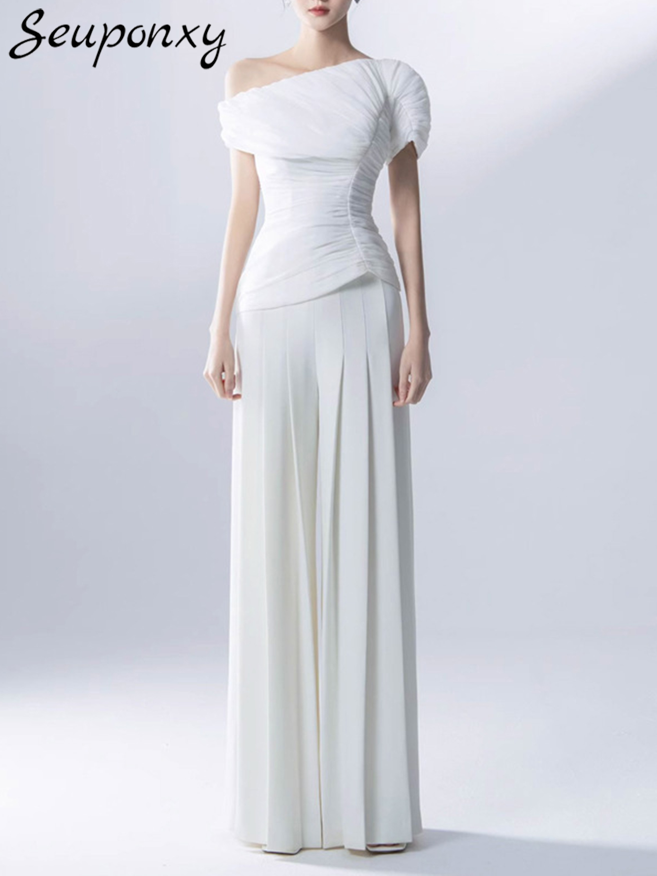 High Quality Summer New White  - Wide Leg Palazzo Pants 리뷰 및 가격