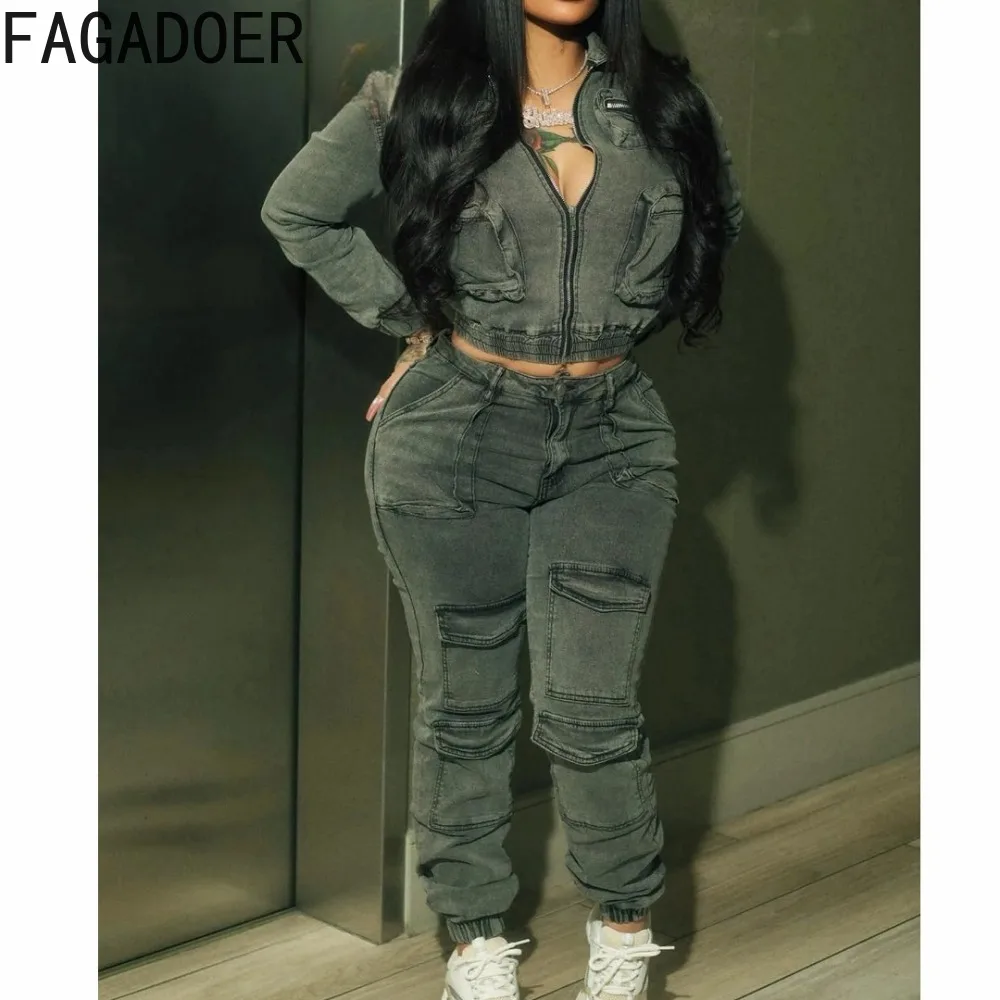 FAGADOER Fashion Denim Two Pie - Women'S Fashion Denim Jacket 리뷰 및 가격