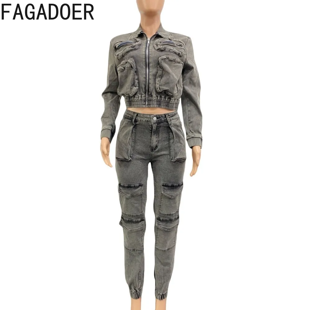 FAGADOER Fashion Denim Two Pie - Women'S Fashion Denim Jacket 리뷰 및 가격