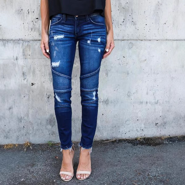 Pencil Pants Jeans Women Hole  - Mom Jeans Women 리뷰 및 가격