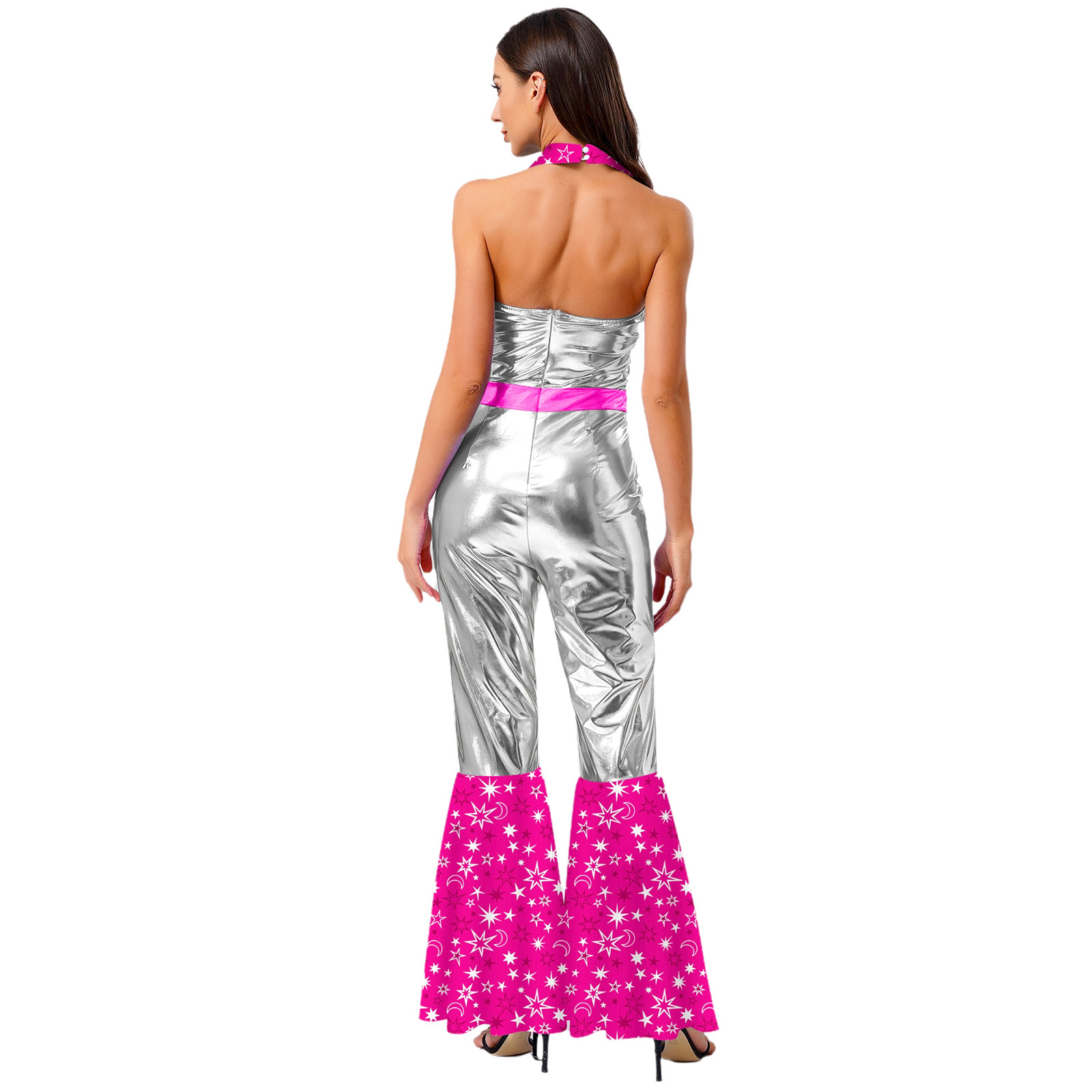 Women 70s 80s Disco Vintage Ju - Sleeveless Jumpsuit 리뷰 및 가격